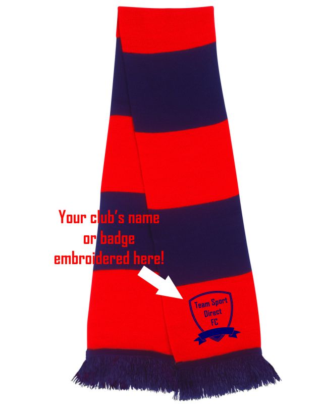 Embroidered Team Scarf Navy/Red
