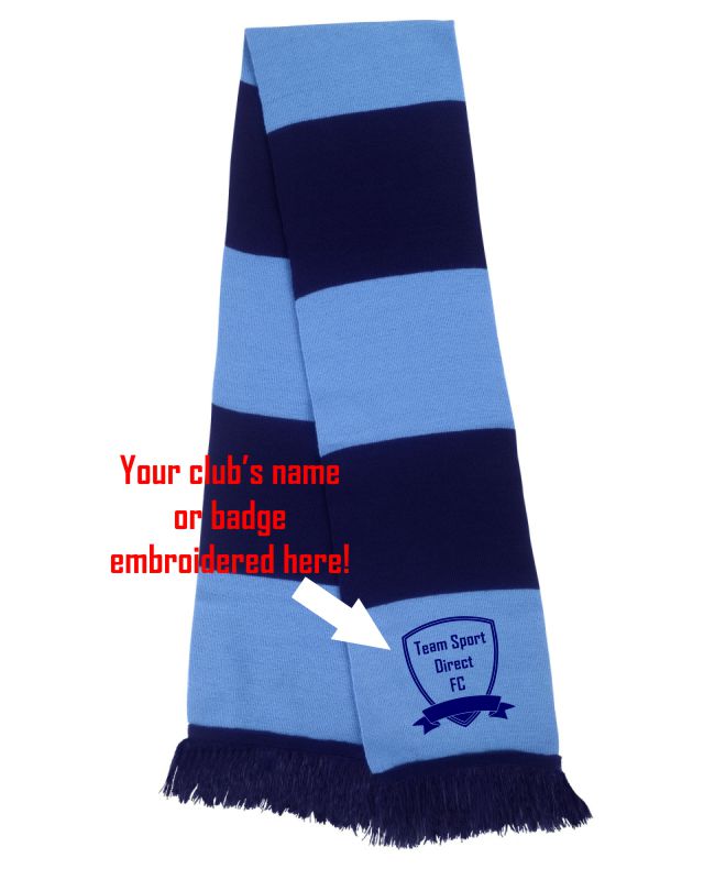 Embroidered Team Scarf Navy/Sky