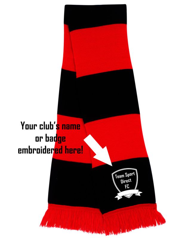 Embroidered Team Scarf Red/Black