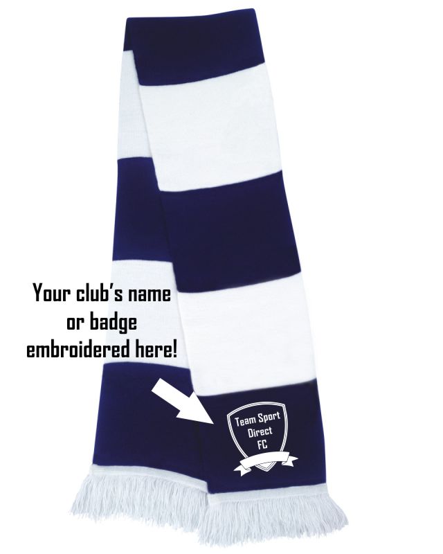 Embroidered Team Scarf Navy/White