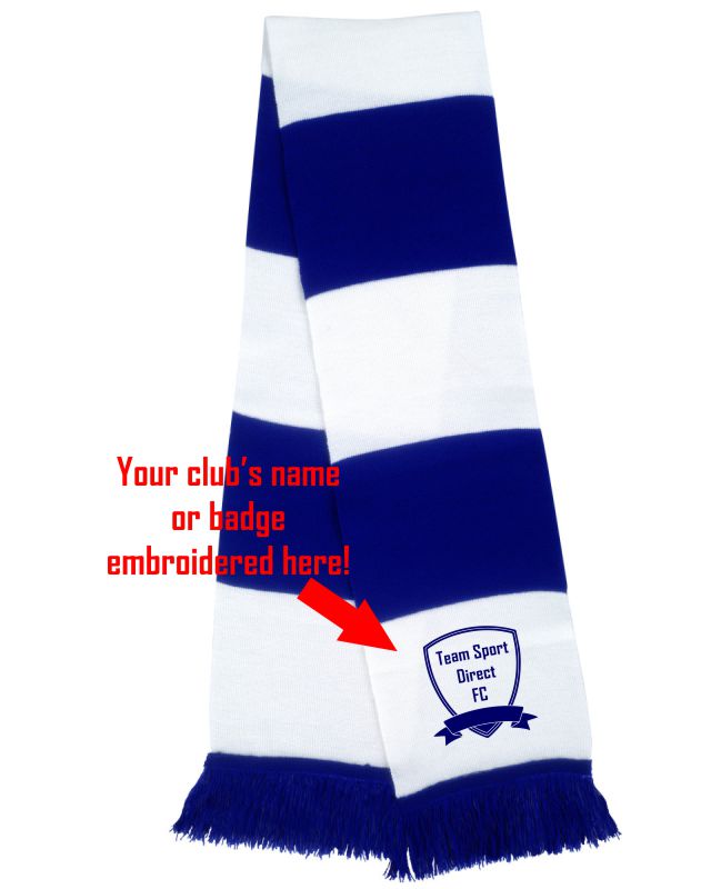 Embroidered Team Scarf White/Royal