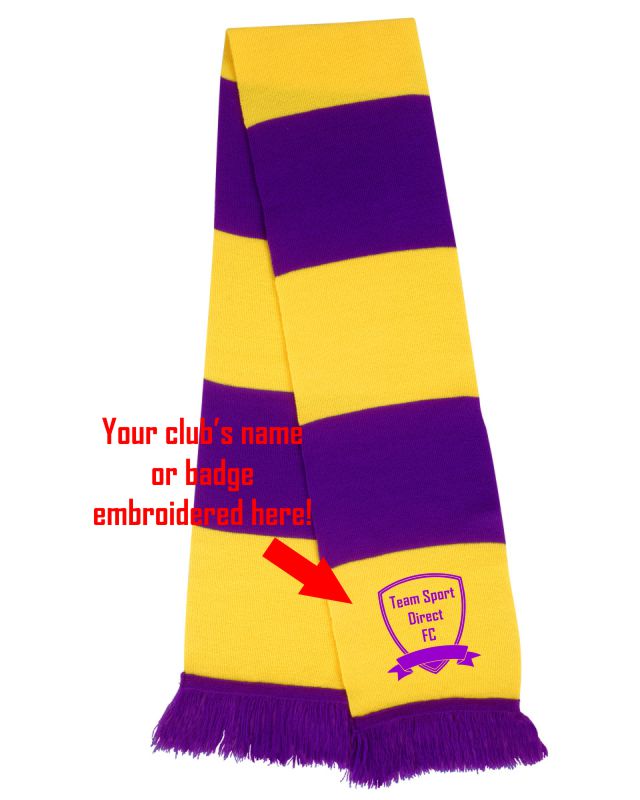Embroidered Team Scarf Yellow/Purple