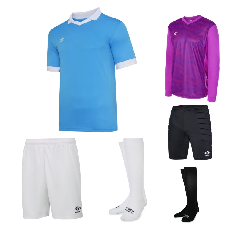 Umbro Tempest SS Kit Bundle Sky Blue/White