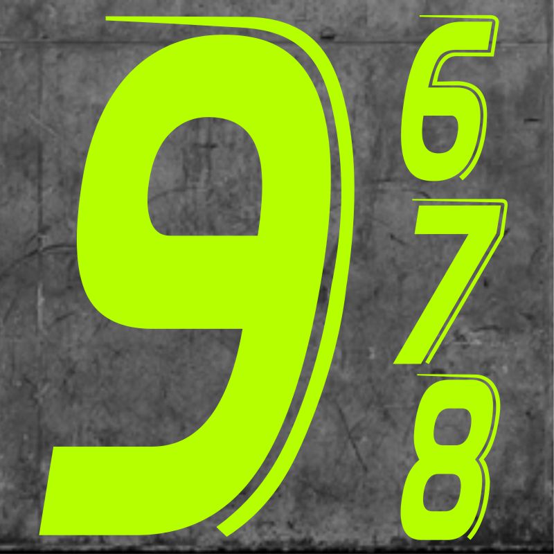 Speed Numbers Small Fluo Green