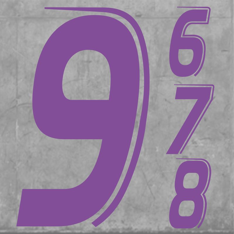 Speed Numbers Small Purple