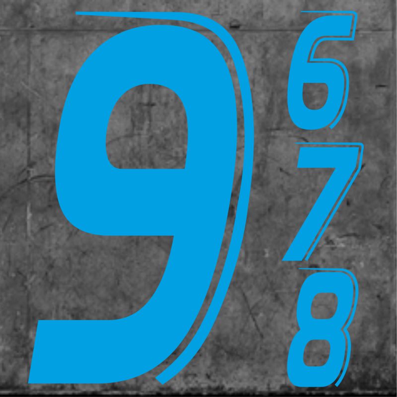 Speed Numbers Small Sky Blue