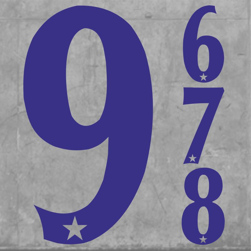 Star Numbers Short Blue