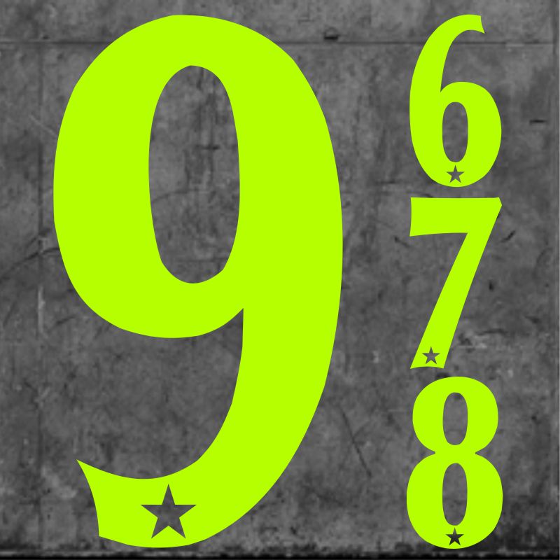 Star Numbers Small Fluo Green
