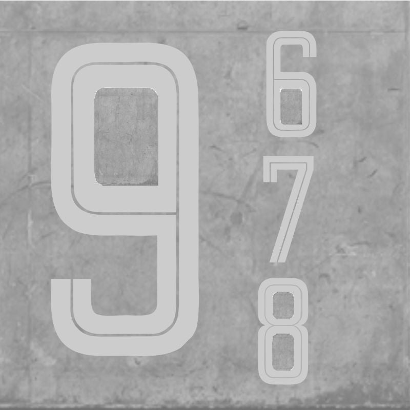 Stripe Numbers Large Silver