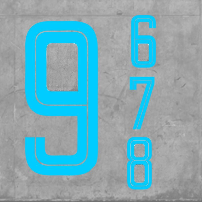 STRIPE NUMBERS SMALL SKY BLUE