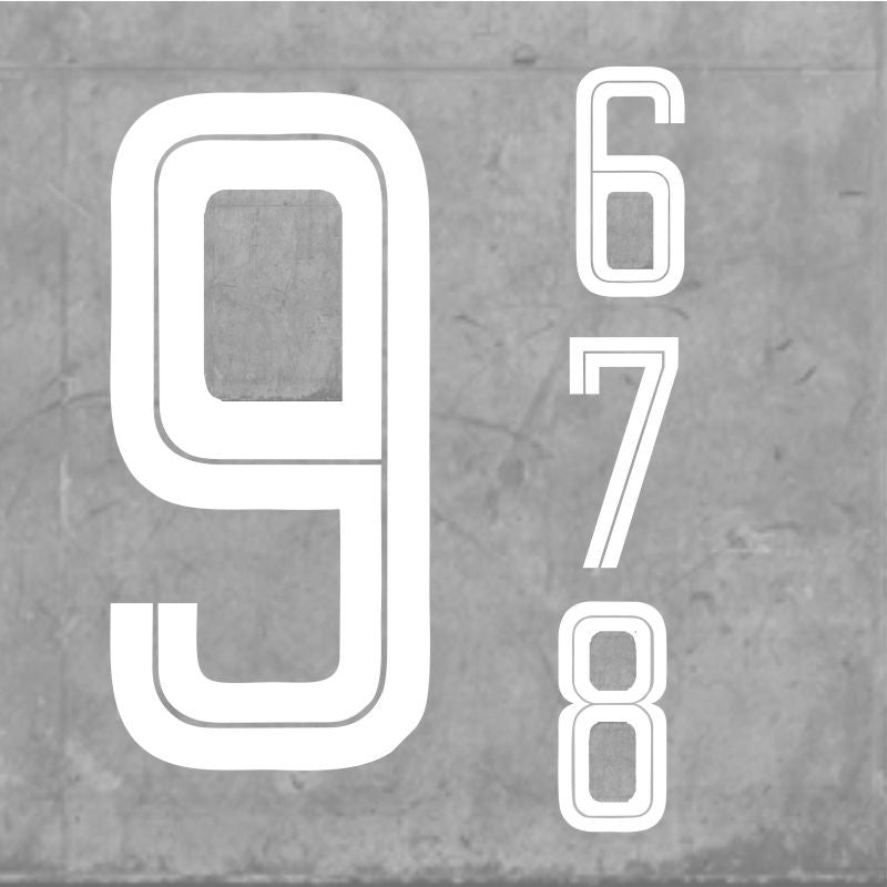 Stripe Numbers Large White