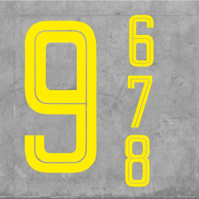 STRIPE NUMBERS SMALL YELLOW