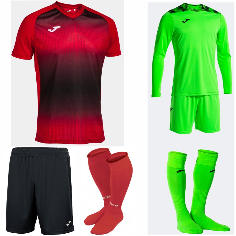 JOMA TIGER V SS KIT BUNDLE RED/BLACK