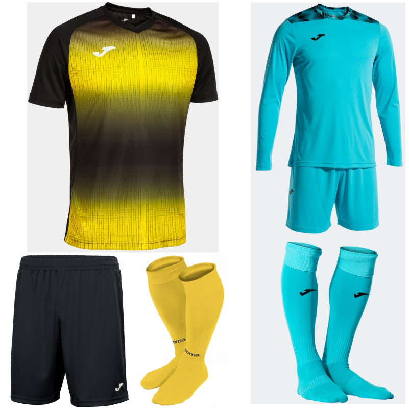 JOMA TIGER V SS KIT BUNDLE BLACK/YELLOW