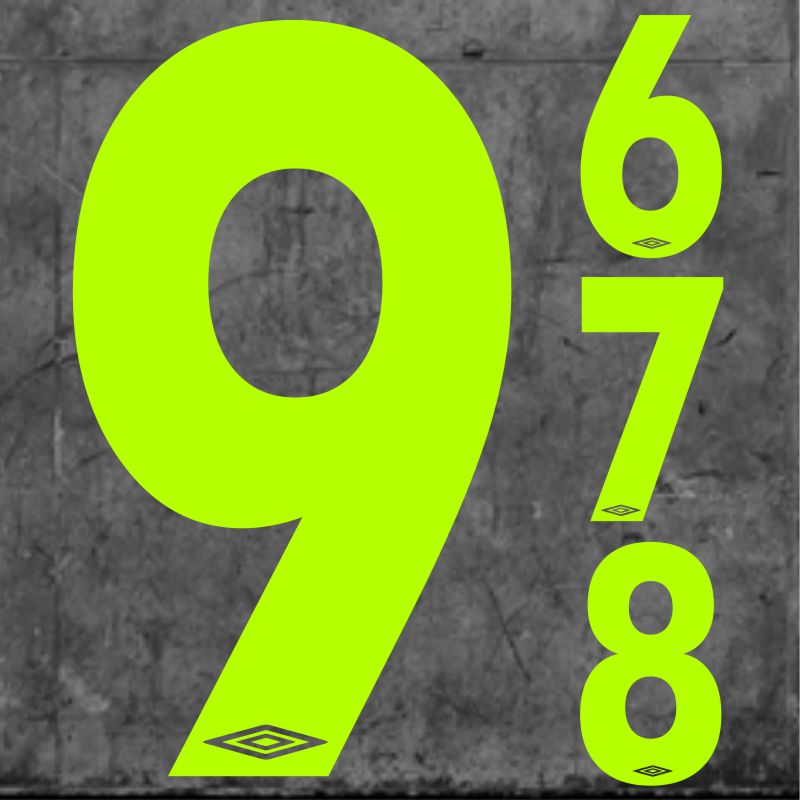 Umbro Numbers Small Fluo Green