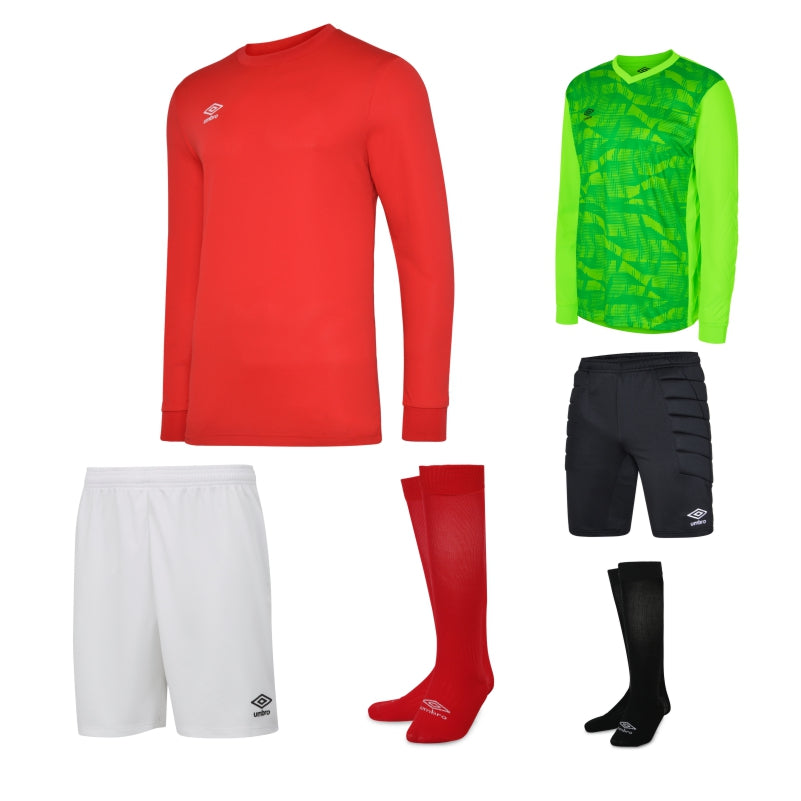 Umbro Club LS Kit Bundle Vermillion
