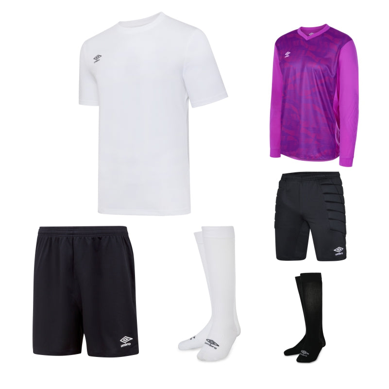UMBRO CLUB SS KIT BUNDLE WHITE