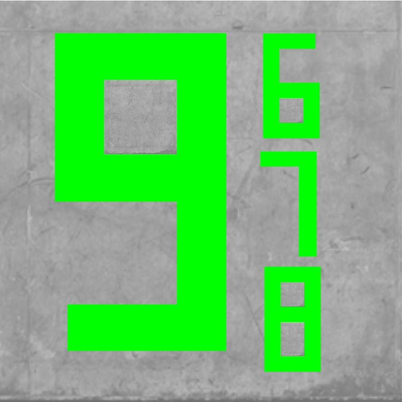 World Cup Numbers Large Fluo Green